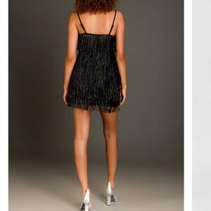 SUEDE FRINGE MINI DRESS